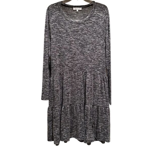 Loft Lou & Grey Heathered Tiered Hem Dress NWT - Picture 2 of 7